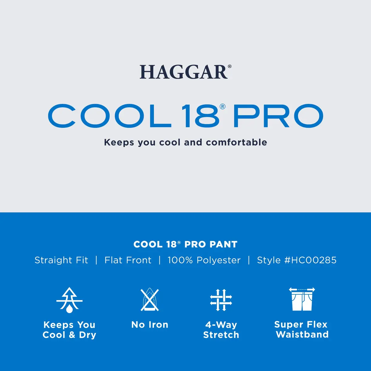 Haggar Men's Straight Fit Cool 18 Pro Golf Pant Navy | Moisture-Wicking, Performance Fit - view 5