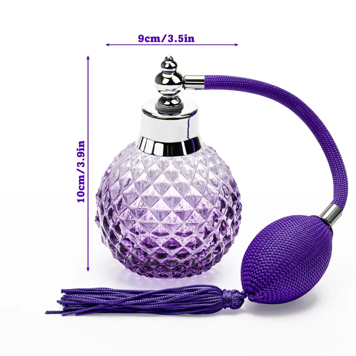 Coolrunner 100ml Perfume Bottle Vintage Atomizer, Purple | Refillable Crystal Spray - view 4
