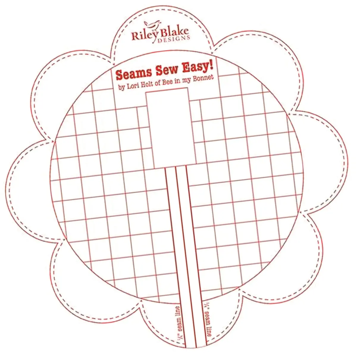 Riley Blake Designs Seams So Easy Seam Guide Red | Accurate 1/4" Seam & Corner Triangles - view 5