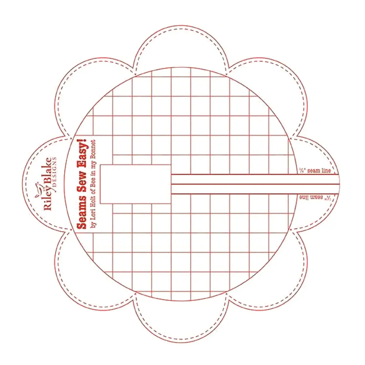 Riley Blake Designs Seams So Easy Seam Guide Red | Accurate 1/4" Seam & Corner Triangles - view 3