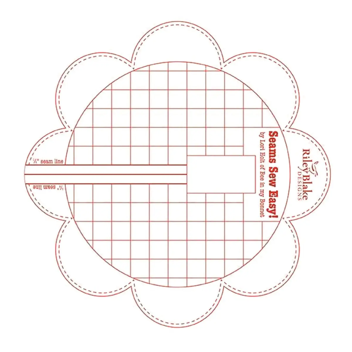 Riley Blake Designs Seams So Easy Seam Guide Red | Accurate 1/4" Seam & Corner Triangles - view 4