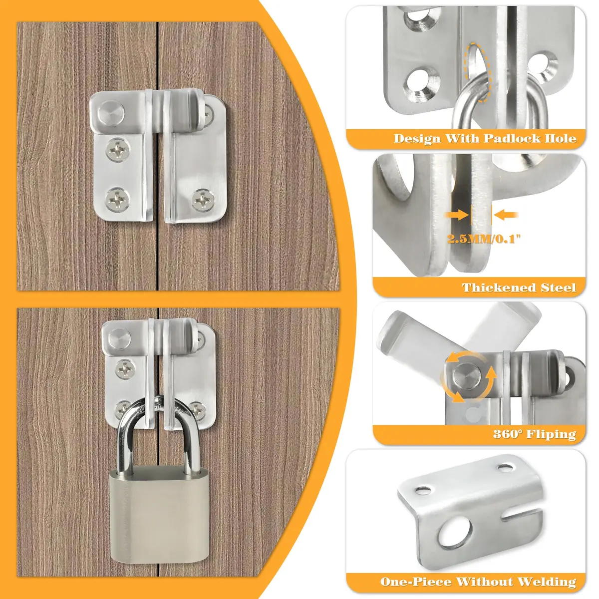 Alise Flip Latch Gate Latch, Small Size (SS) | Heavy Duty Stainless Steel for Sheds and Gates - view 5