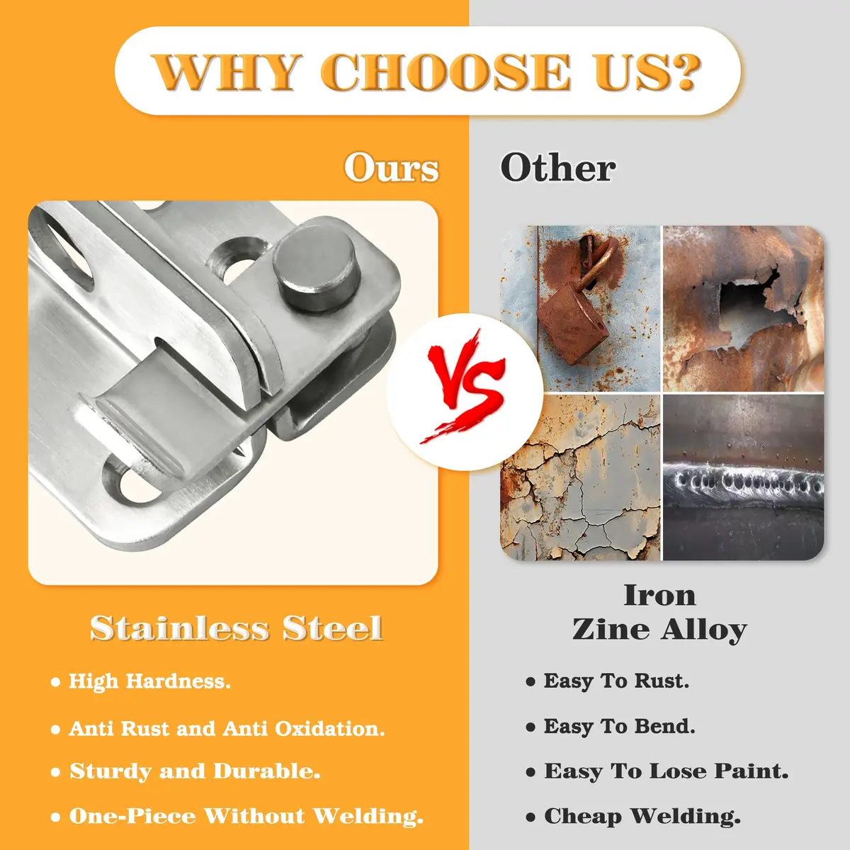 Alise Flip Latch Gate Latch, Small Size (SS) | Heavy Duty Stainless Steel for Sheds and Gates - view 7