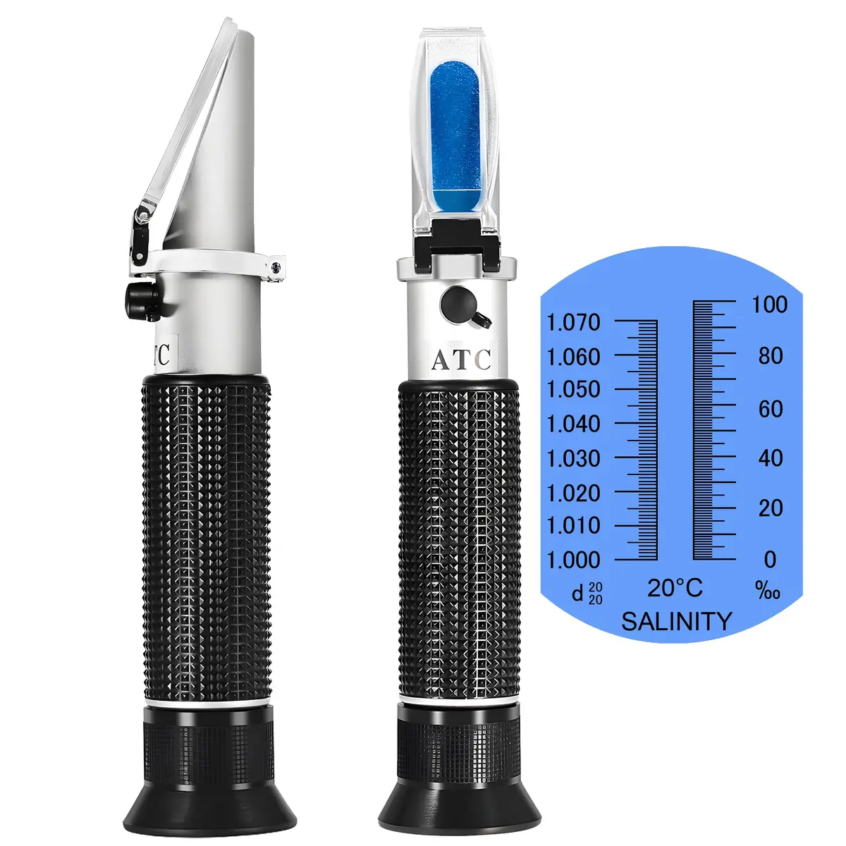 V·RESOURCING Seawater Salinity Refractometer 0-100ppt & 1.000-1.070 Specific Gravity Tester | Automatic Temperature Compensation - main product image