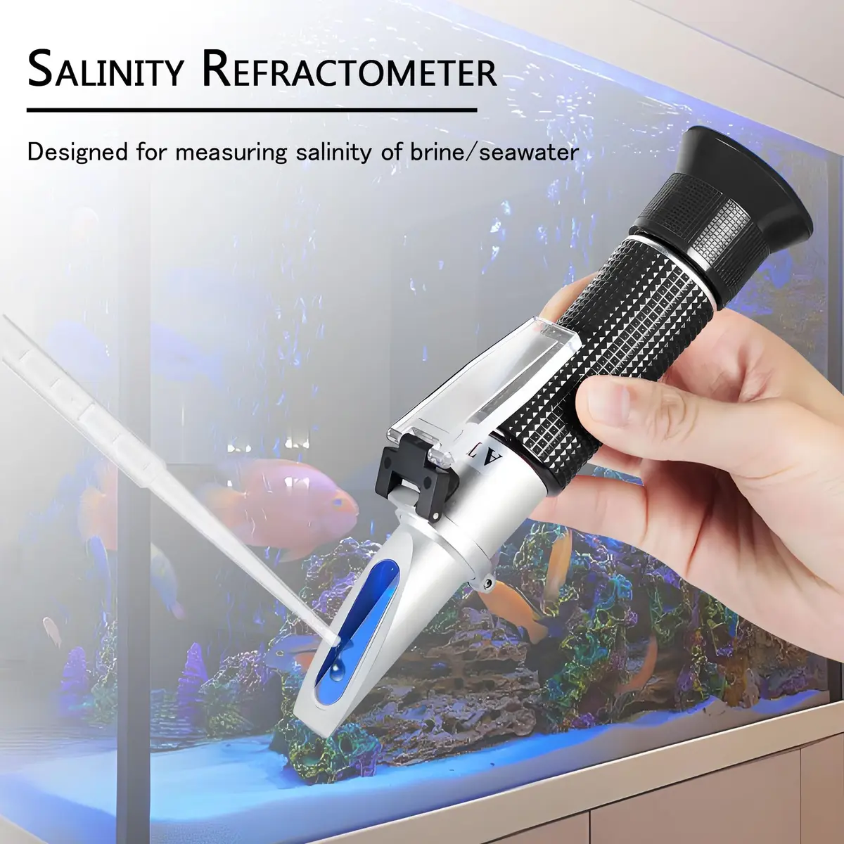 V·RESOURCING Seawater Salinity Refractometer 0-100ppt & 1.000-1.070 Specific Gravity Tester | Automatic Temperature Compensation - view 2