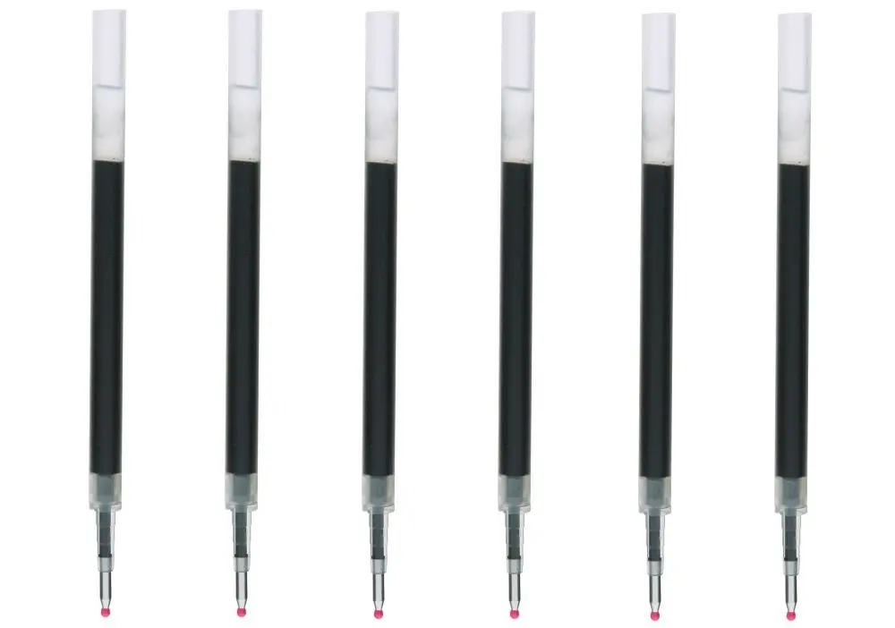 MUJI Smooth Writing Gel Ink Ballpoint Pen Refills, Black 0.5 mm, 6 Pack | Ultra Fine Point Writing Instrument - main product image