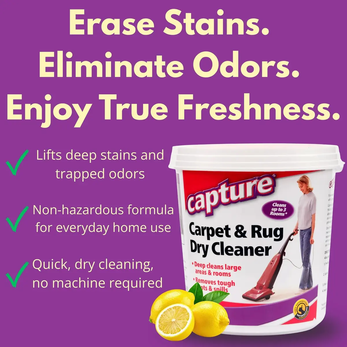 Capture Carpet & Rug Dry Cleaner Powder 1.13 kg (2.5 lb) | Absorbs Dirt, Spills & Odors - view 3