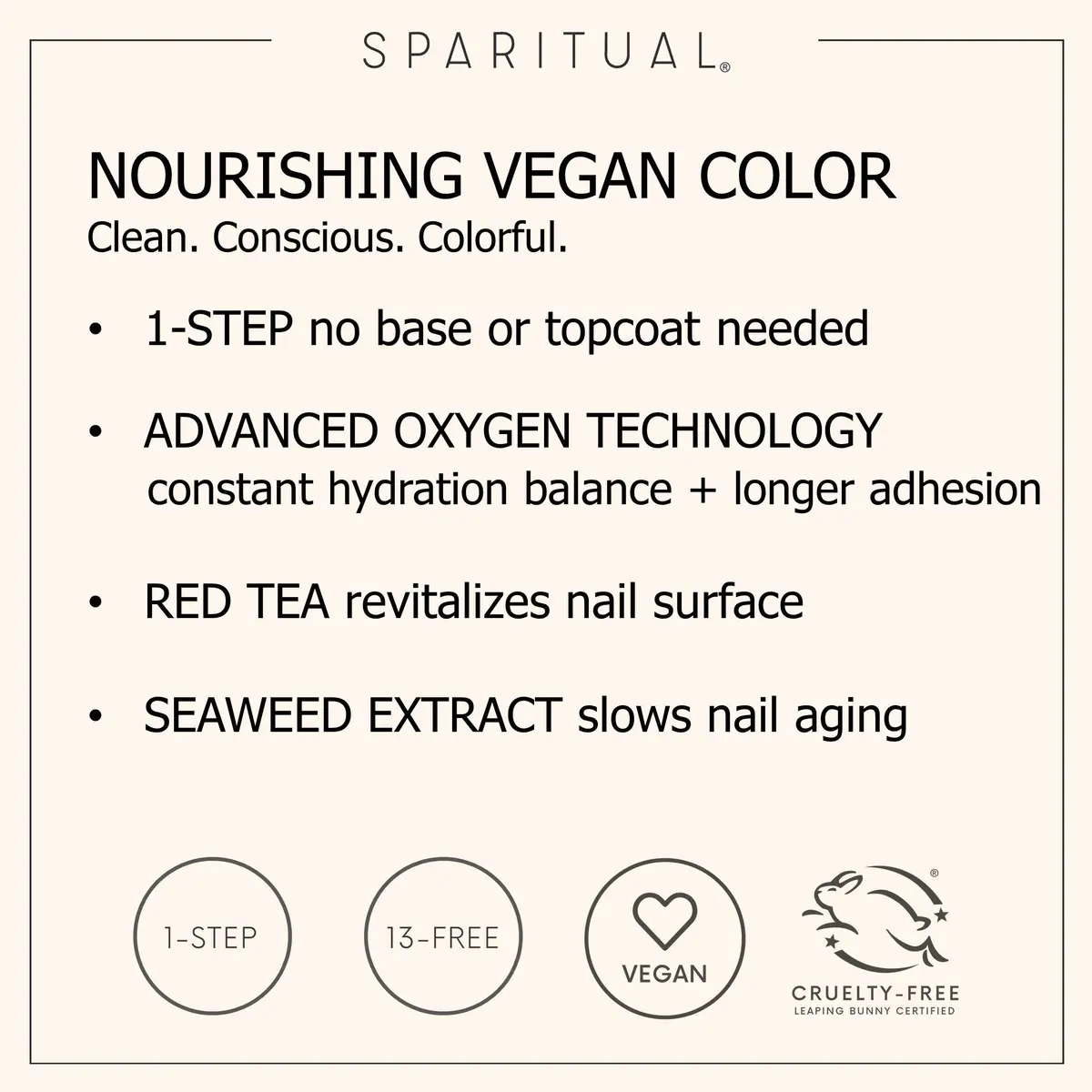 SpaRitual Nourishing Vegan Color Harmony 0.5 fl oz | One-Step Nail Polish Formula, Vegan & 13-Free - view 2