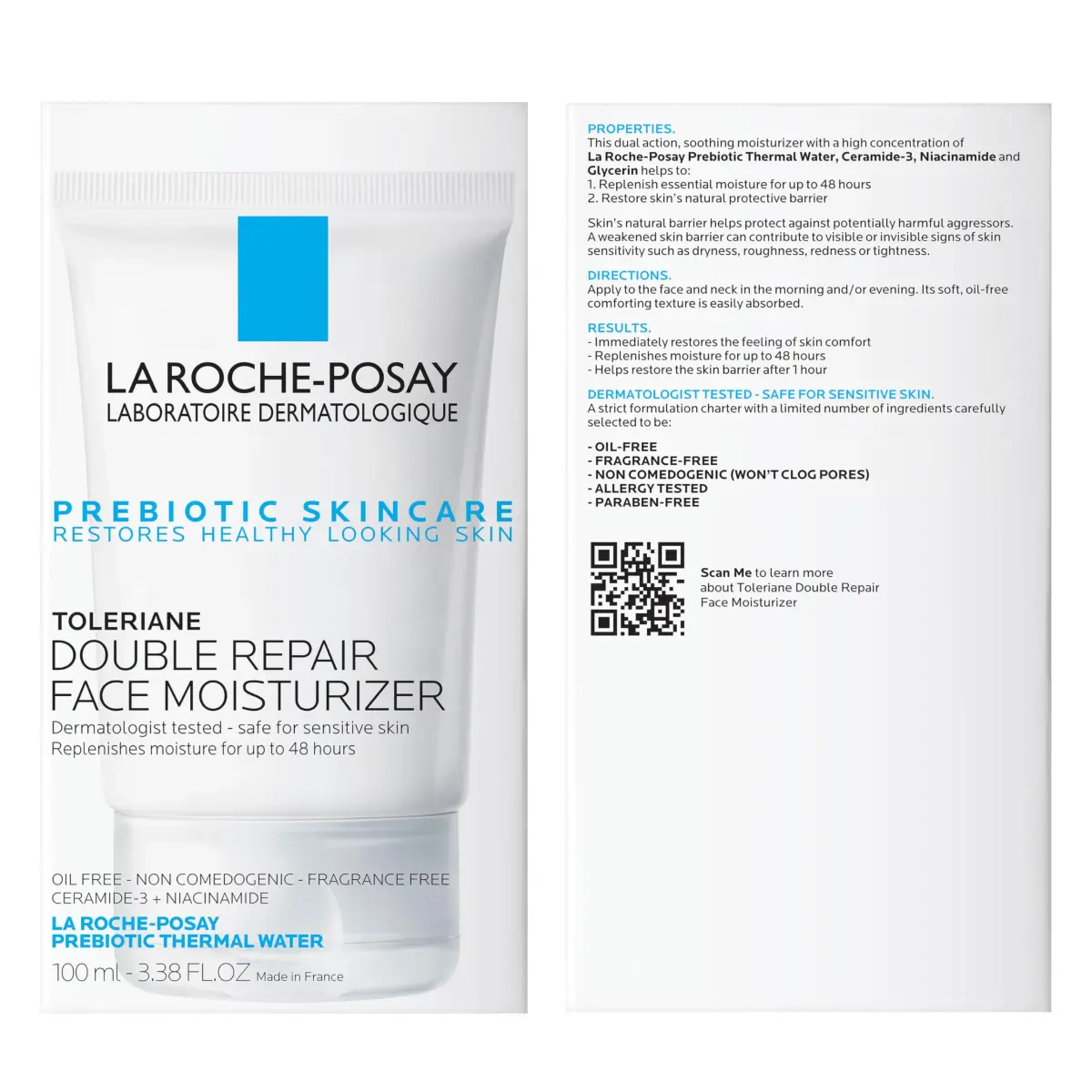 La Roche-Posay Toleriane Double Repair Face Moisturizer 95ml (3.38 Fl Oz) | Prebiotic Skincare for Sensitive Skin - view 8