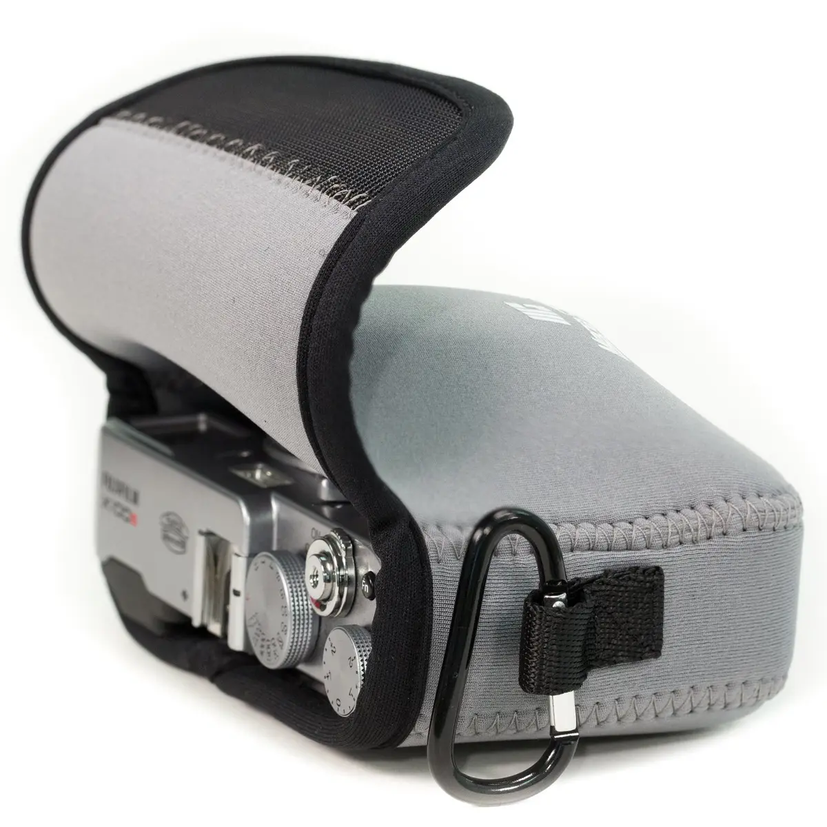 MegaGear Fujifilm X100F, X100T, X100S Camera Case | Ultra Light Neoprene, Carabiner, Gray - view 3
