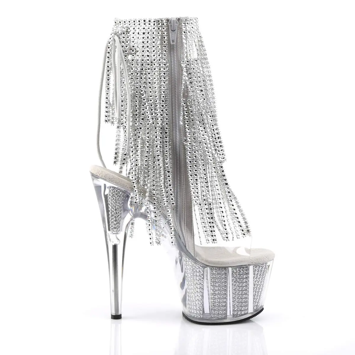Pleaser Women's Adore-1017SRS Ankle Boot 7" Heel | Nightlife, Fashion-forward, Rhinestone Fringe - view 7