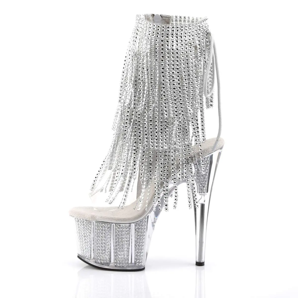 Pleaser Women's Adore-1017SRS Ankle Boot 7" Heel | Nightlife, Fashion-forward, Rhinestone Fringe - view 5