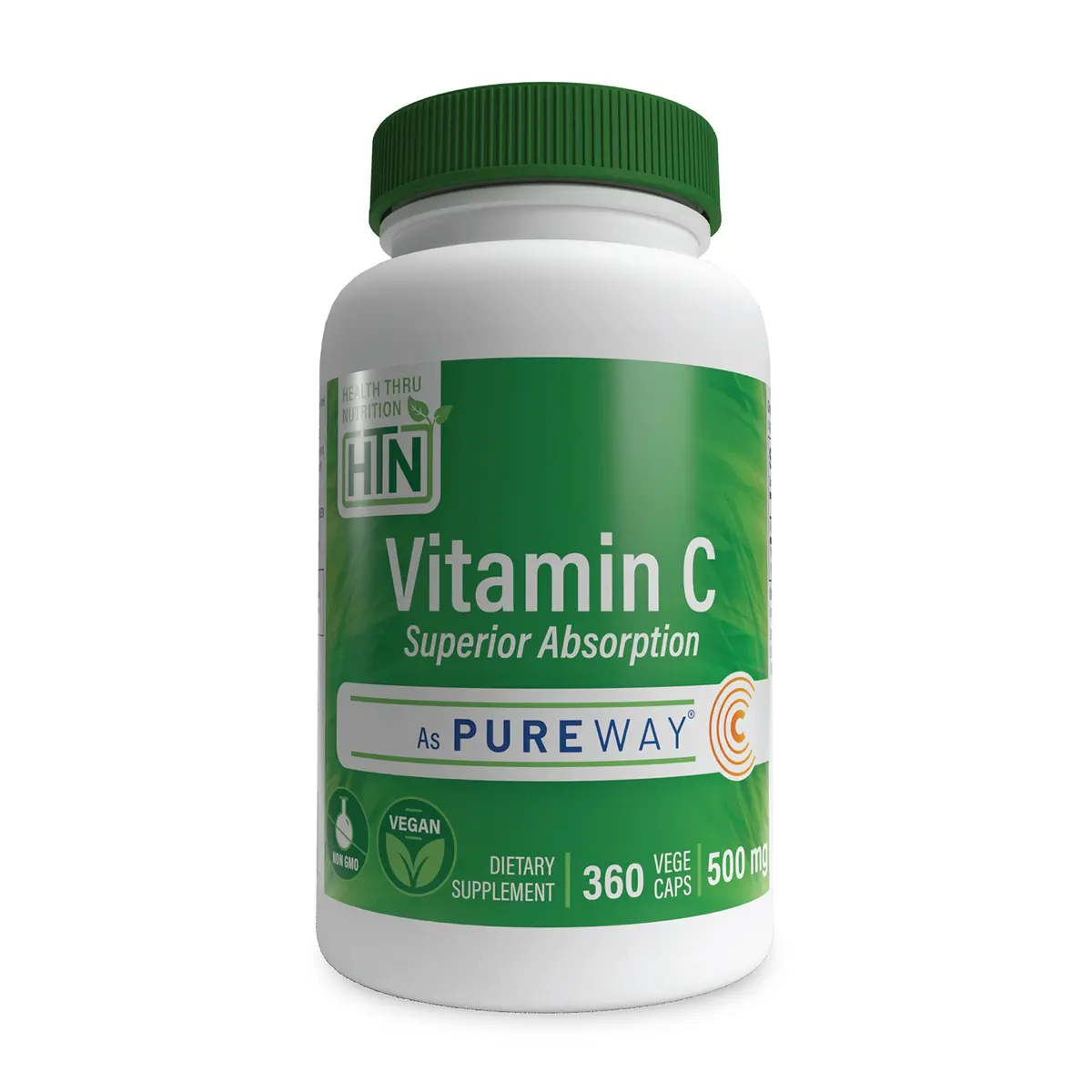 Health Thru Nutrition Vitamin-C 500mg PureWay-C 360 Count High Absorption | Vegan, Non-GMO - main product image