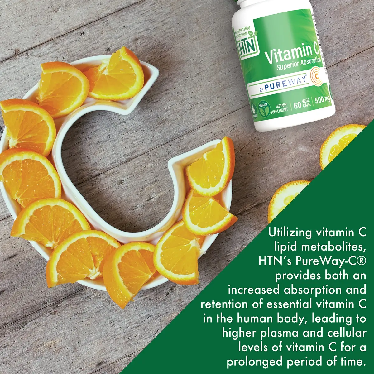Health Thru Nutrition Vitamin-C 500mg PureWay-C 360 Count High Absorption | Vegan, Non-GMO - view 4