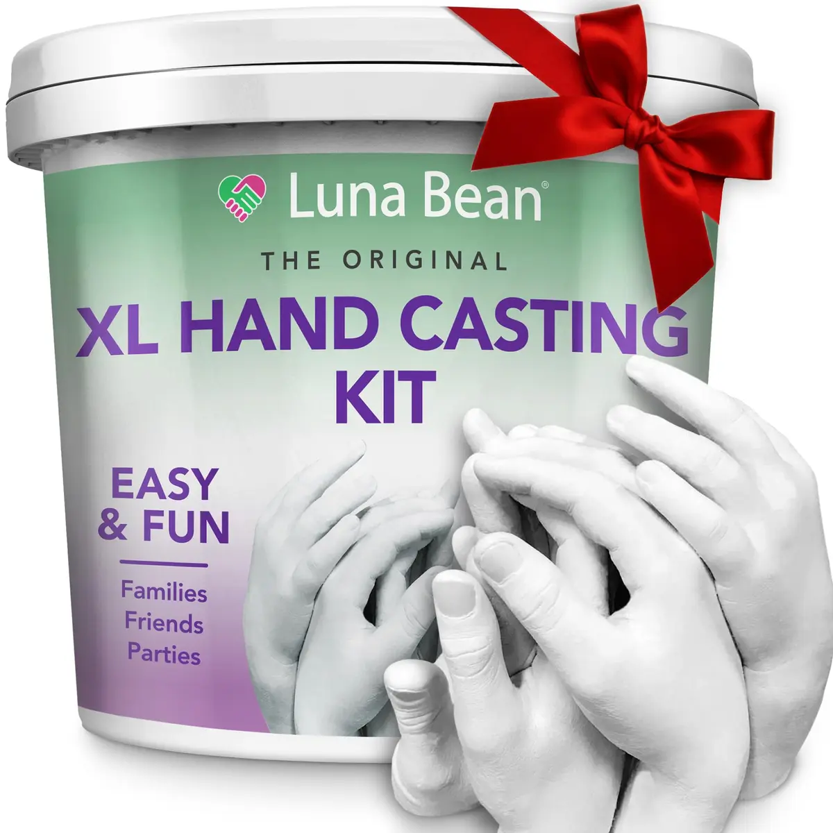 Luna Bean XL Hand Casting Kit for Family - Extra Large Mold, Up to 6 Hands | Family Keepsake - main product image