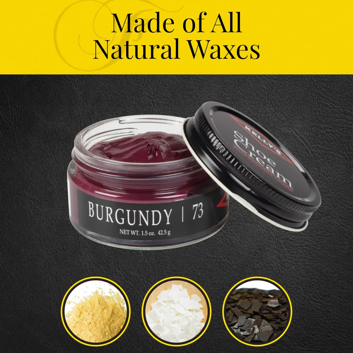Kelly's Burgundy Shoe Polish Cream 45ml (1.5 oz) | Professional Leather Care - view 3