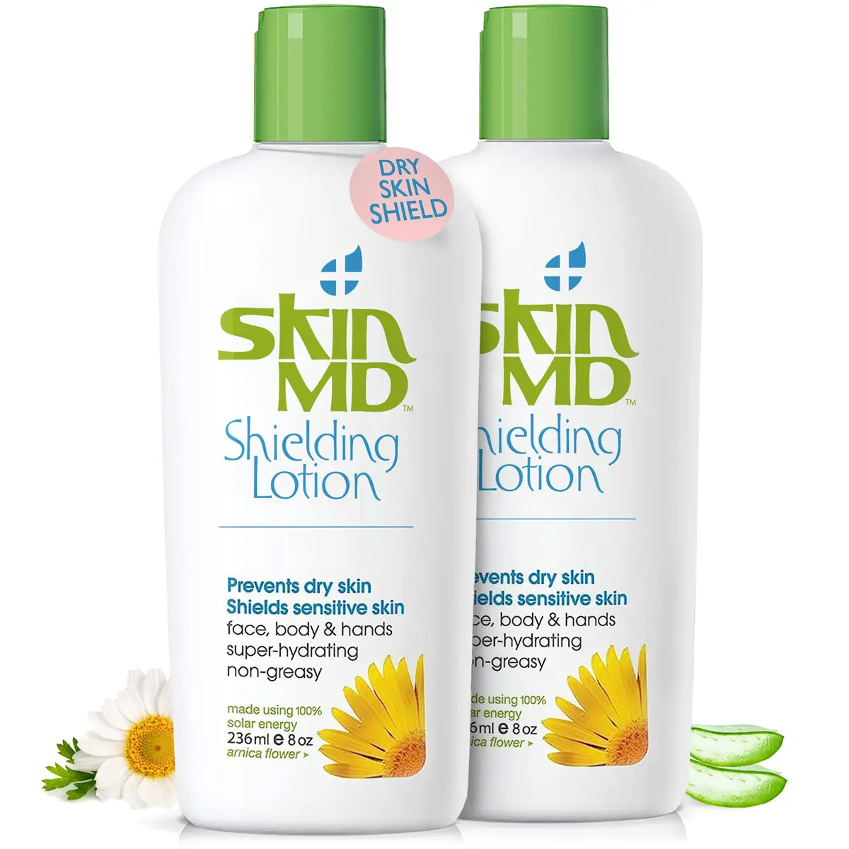 Skin MD Shielding Lotion Hydrating Body Lotion for Sensitive Skin with Dispenser | Non-Greasy, Fast-Absorbing Moisturizer with Plant-Based Ingredients, Eczema & Psoriasis Relief - 8oz 2-Pack - main product image