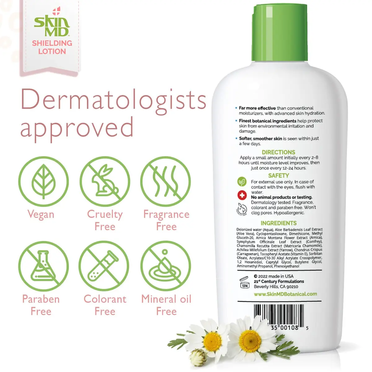 Skin MD Shielding Lotion Hydrating Body Lotion for Sensitive Skin with Dispenser | Non-Greasy, Fast-Absorbing Moisturizer with Plant-Based Ingredients, Eczema & Psoriasis Relief - 8oz 2-Pack - view 6