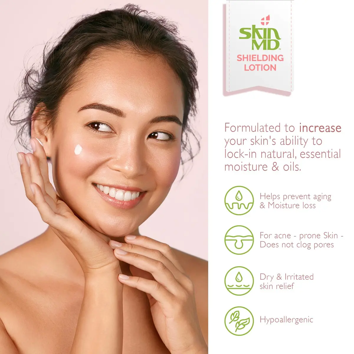 Skin MD Shielding Lotion Hydrating Body Lotion for Sensitive Skin with Dispenser | Non-Greasy, Fast-Absorbing Moisturizer with Plant-Based Ingredients, Eczema & Psoriasis Relief - 8oz 2-Pack - view 4