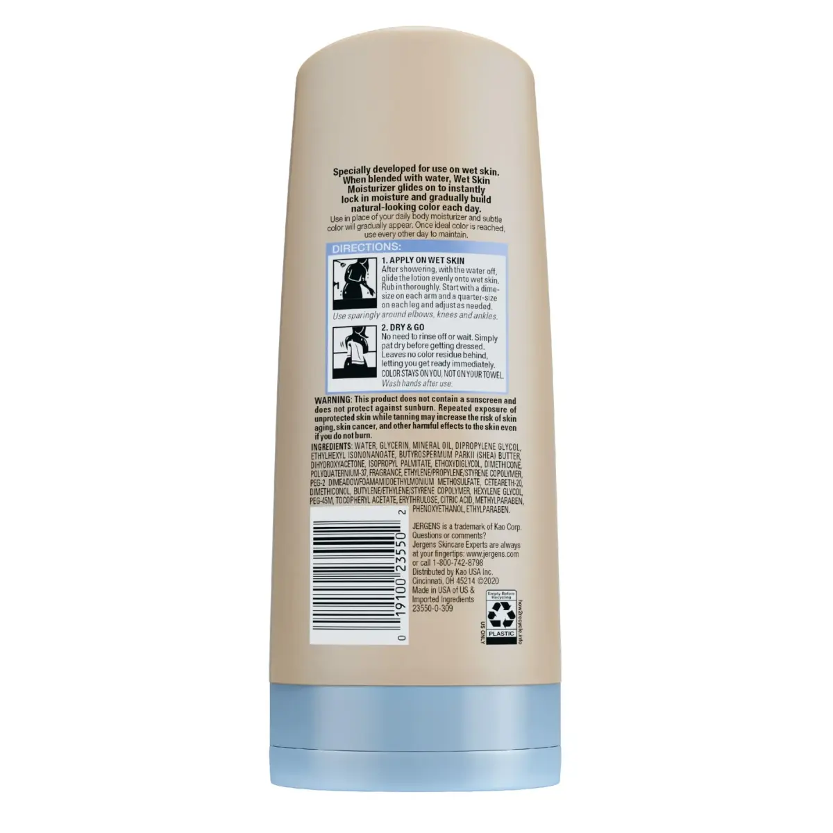 Jergens Natural Glow Wet Skin Moisturizer Lotion, Fair to Medium 222ml (7.5 Fl Oz) | Gradual Streak-Free Color - view 9