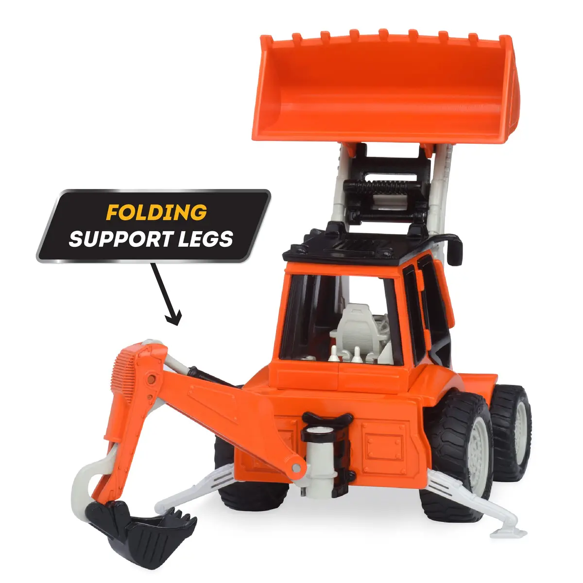 Driven by Battat Backhoe Loader Toy 7-Inch | Realistic Construction Vehicle with Lights & Sounds for Kids 3+ - view 4