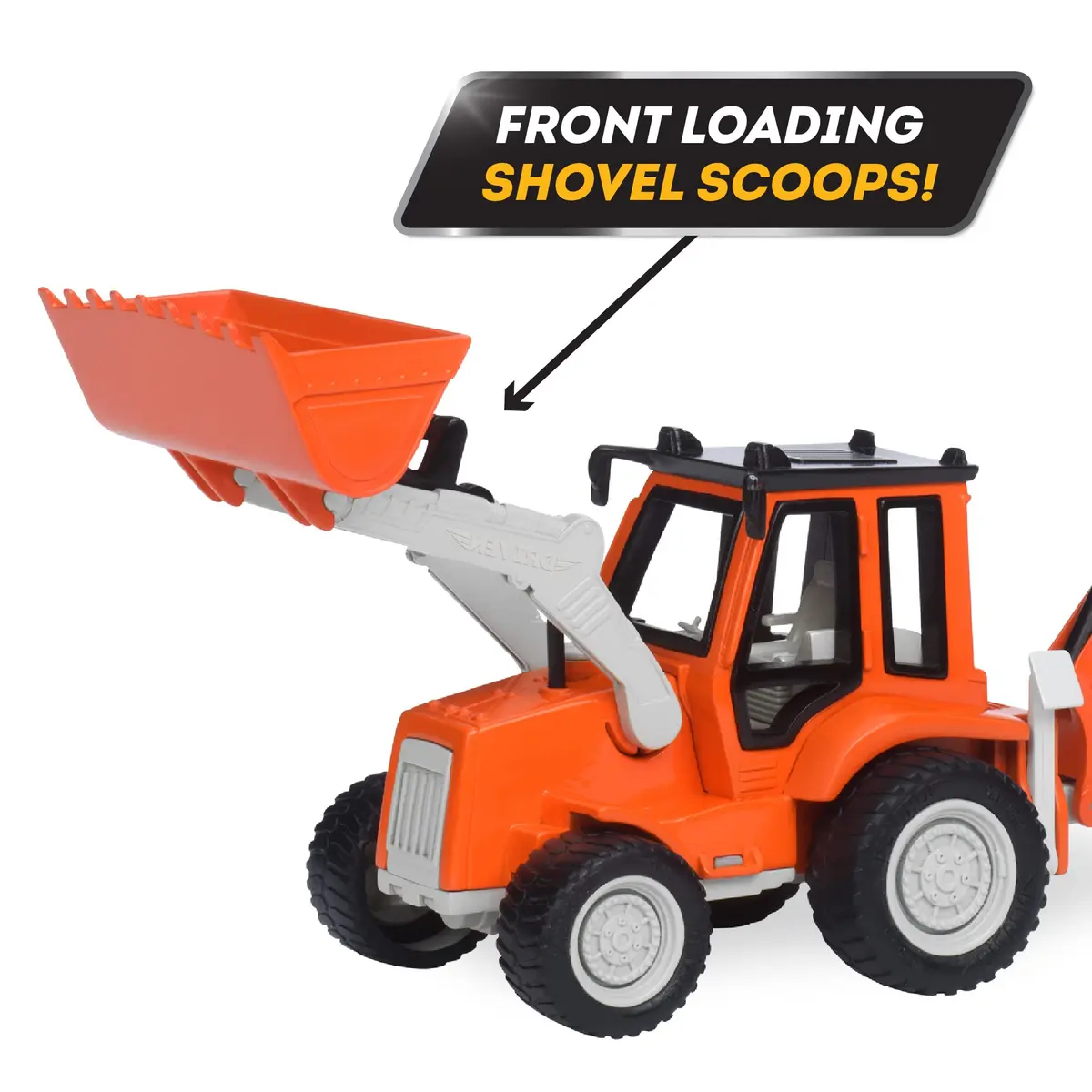 Driven by Battat Backhoe Loader Toy 7-Inch | Realistic Construction Vehicle with Lights & Sounds for Kids 3+ - view 5