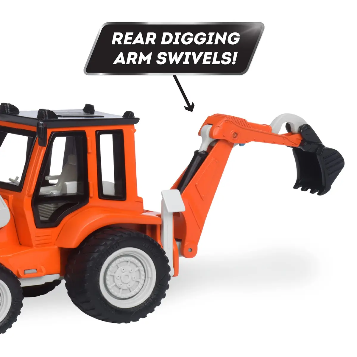 Driven by Battat Backhoe Loader Toy 7-Inch | Realistic Construction Vehicle with Lights & Sounds for Kids 3+ - view 7