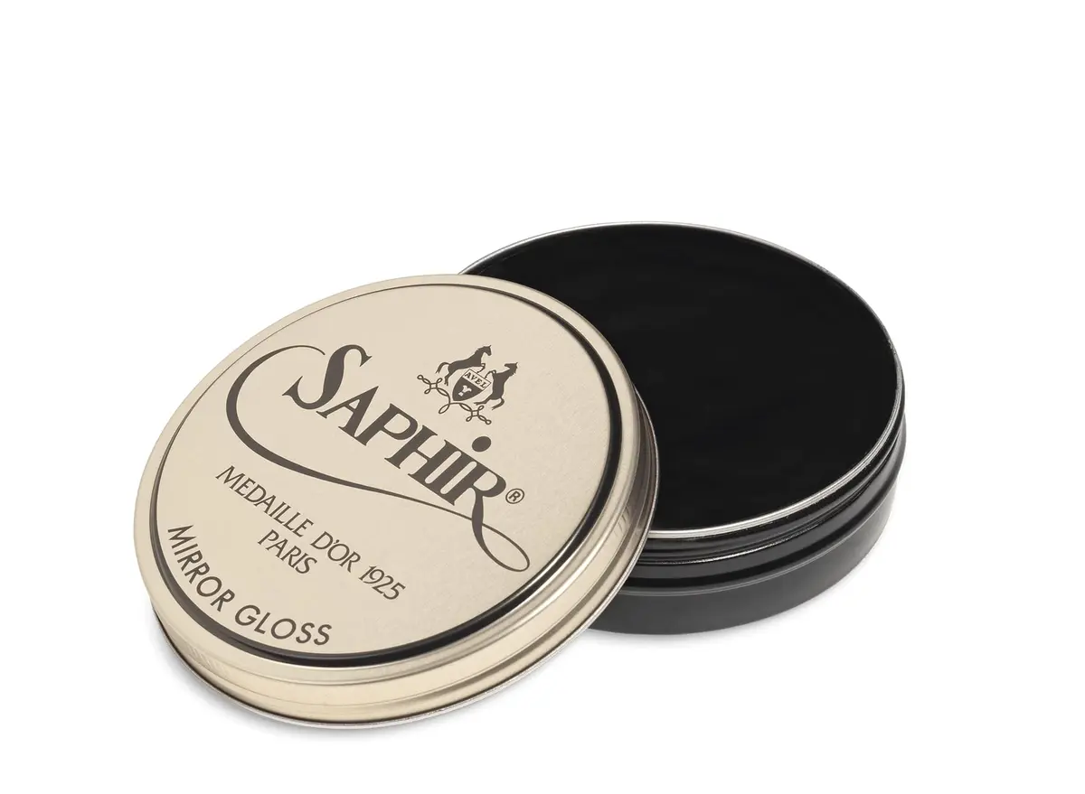 Saphir Medaille d’Or Mirror Gloss - Natural Wax Polish for Leather Shoes & Boots - Black | Mirror Shine Finish, 75ml - main product image
