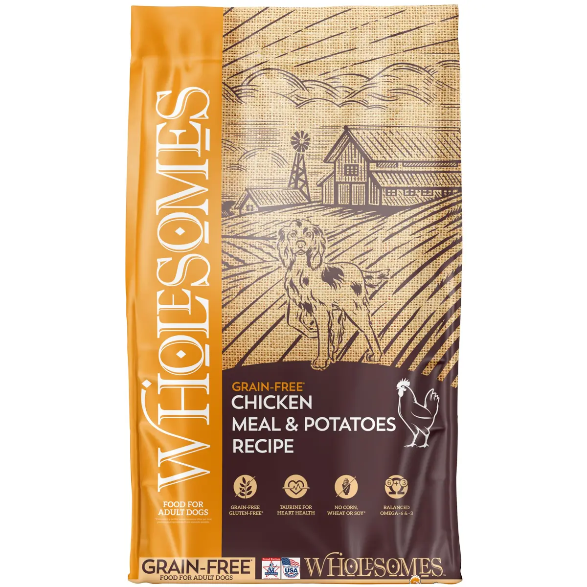 Wholesomes Chicken Meal & Potatoes Grain-Free Dry Dog Food 35 lb | High-Protein, Grain-Free Nutrition - main product image
