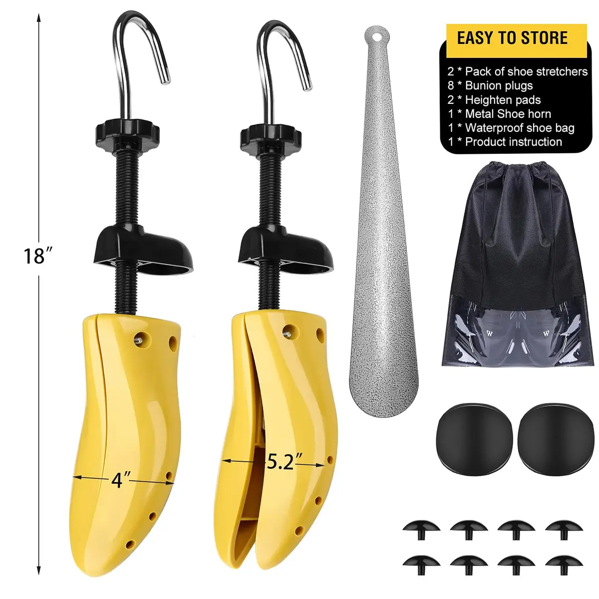 eachway Shoe Tree Pair of Premium 2-Way Adjustable Shoe Stretchers Large | Durable Plastic & Steel - view 7