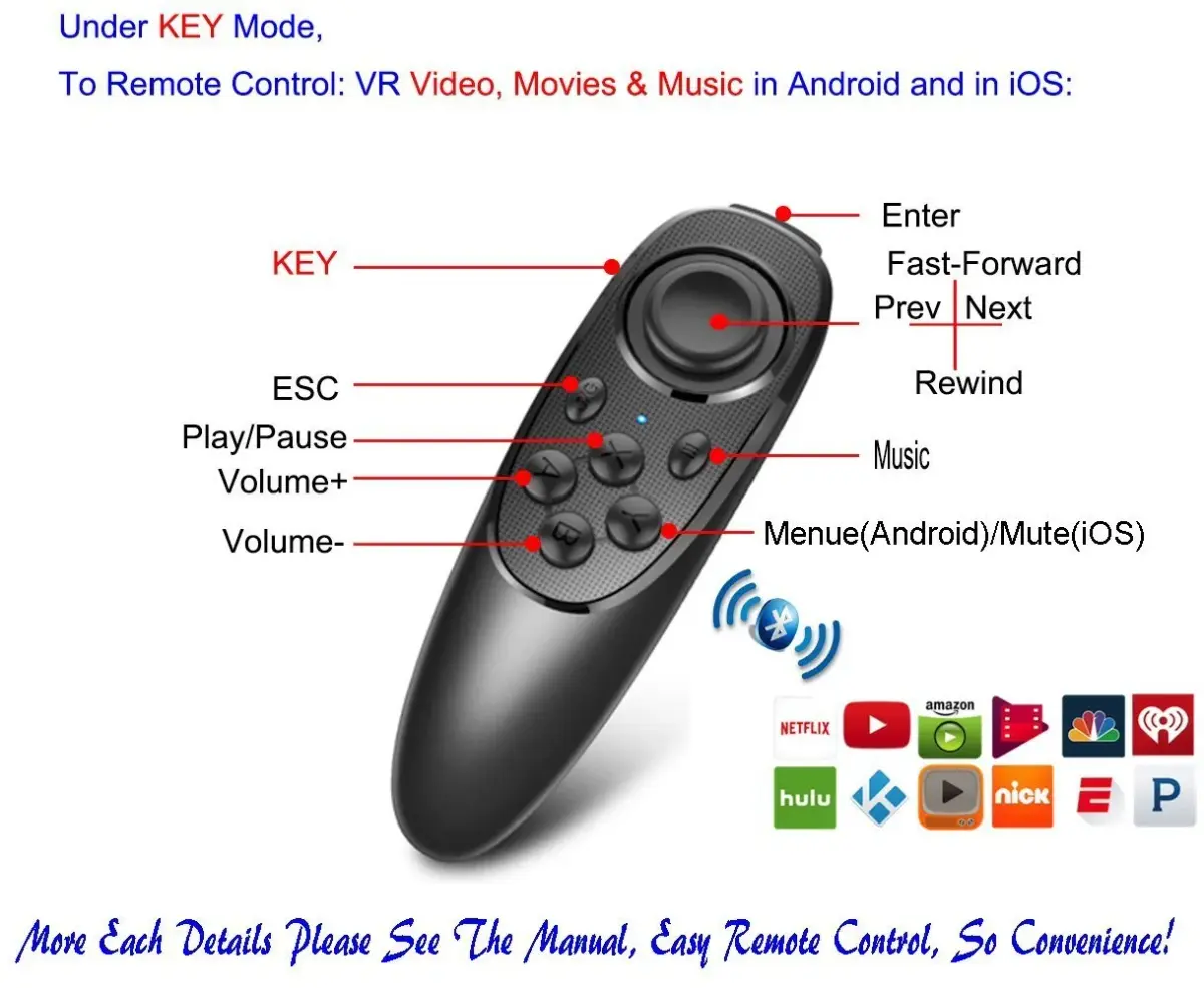 VR EMPIRE Bluetooth Remote Controller Gamepad 11.6cm x 4.5cm x 1.35cm | Universal for VR, Games, Media, Presentations - view 3
