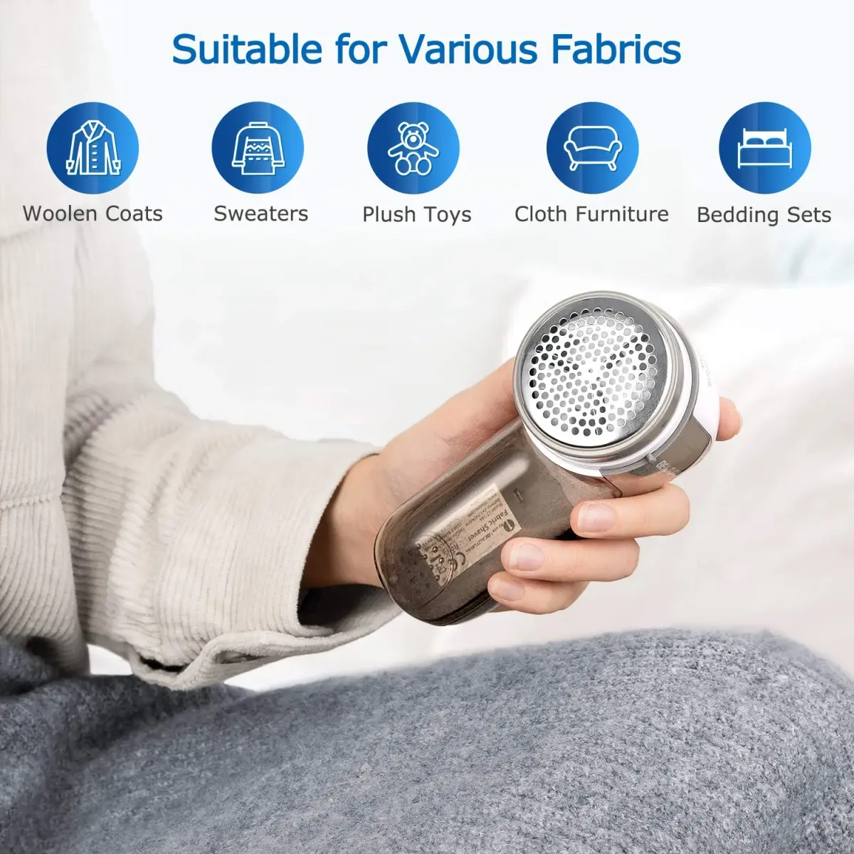 BEAUTURAL Fabric Shaver and Lint Remover Gray | Restores Garments to New - view 6