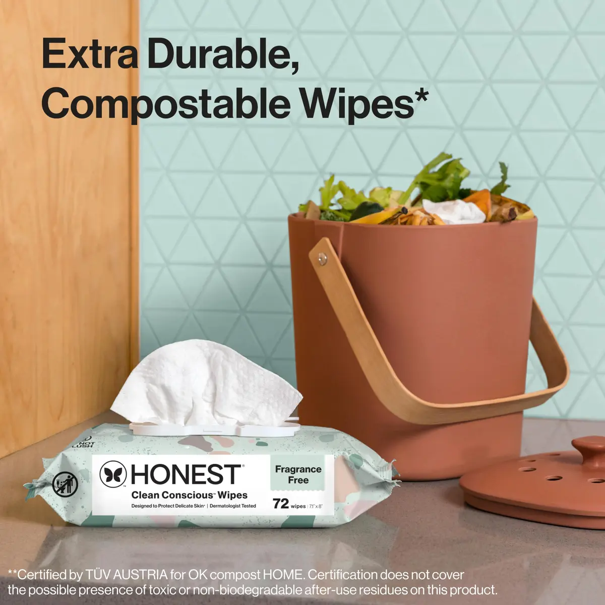 The Honest Company Multi-Use Baby Wipes, Geo Mood, Unscented, 576 Count | Compostable, Plant-Based, Hypoallergenic - view 5
