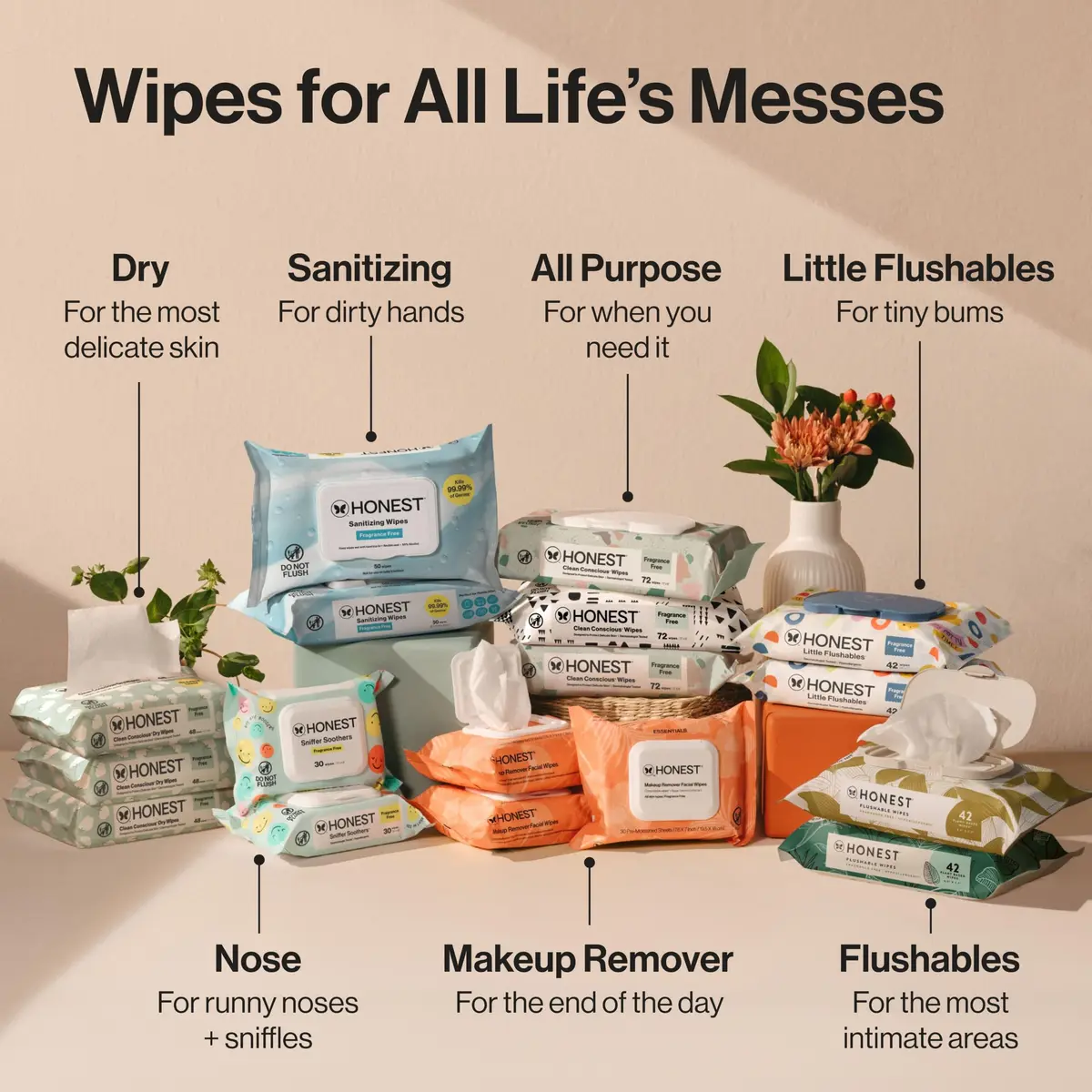 The Honest Company Multi-Use Baby Wipes, Geo Mood, Unscented, 576 Count | Compostable, Plant-Based, Hypoallergenic - view 8