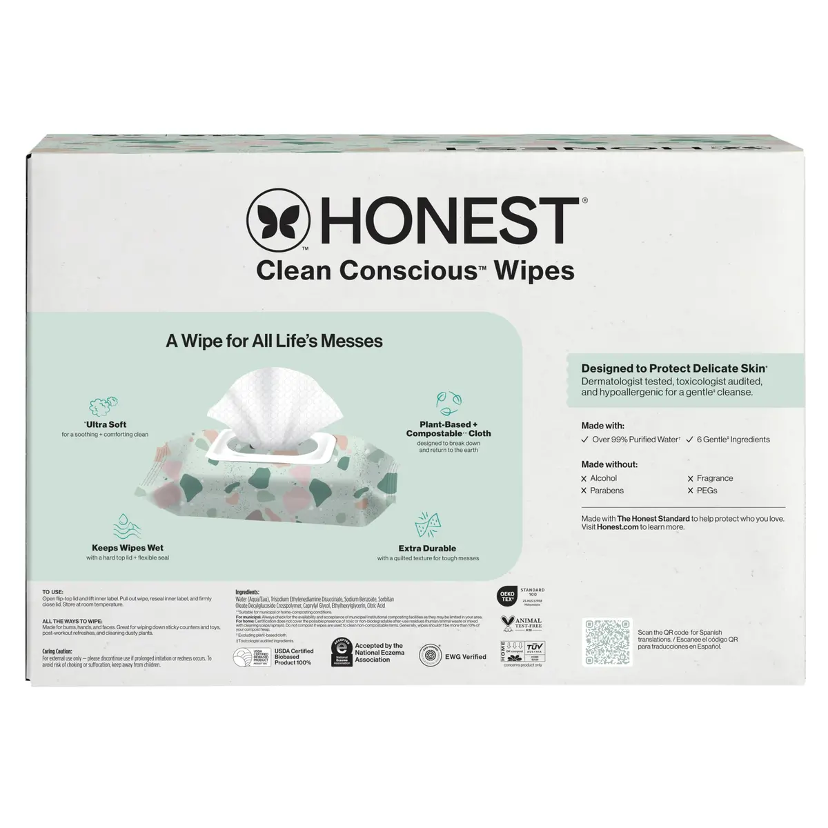 The Honest Company Multi-Use Baby Wipes, Geo Mood, Unscented, 576 Count | Compostable, Plant-Based, Hypoallergenic - view 9
