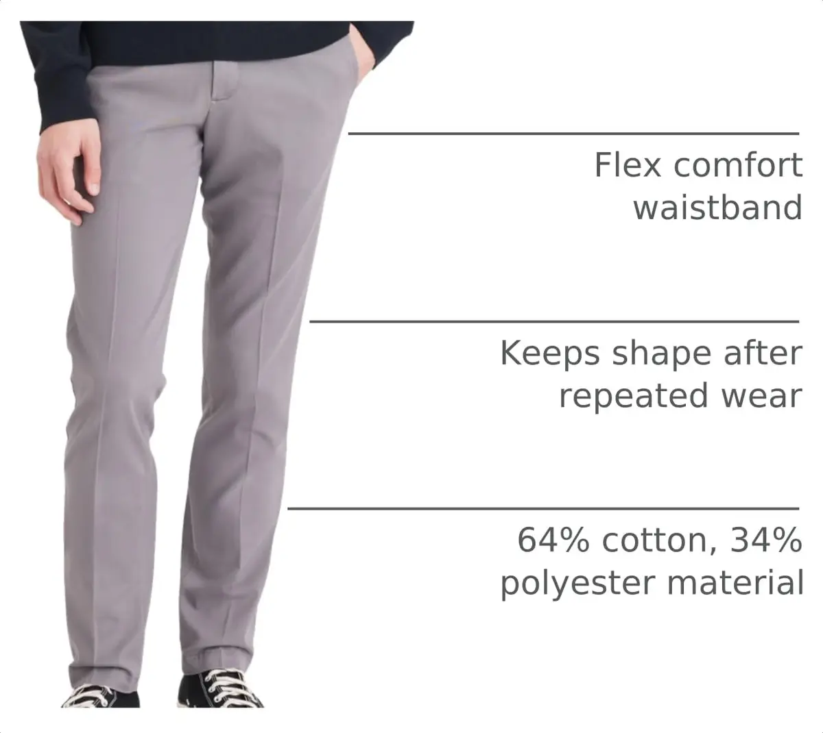 Dockers Slim Fit Easy Khaki Pants 33W x 30L | Stretch, Wrinkle-Free, Casual Style - view 4