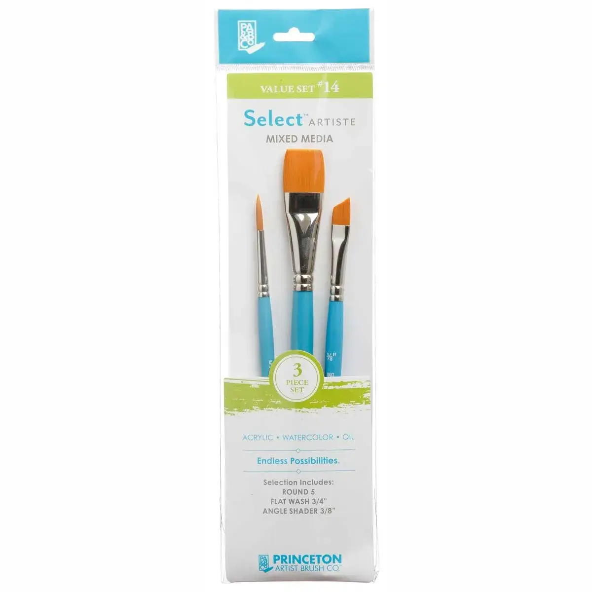 Princeton Select Artiste Brush Set No. 14, Synthetic, 3 Piece | Artist Paint Brushes for Acrylic, Oil, Watercolor - main product image