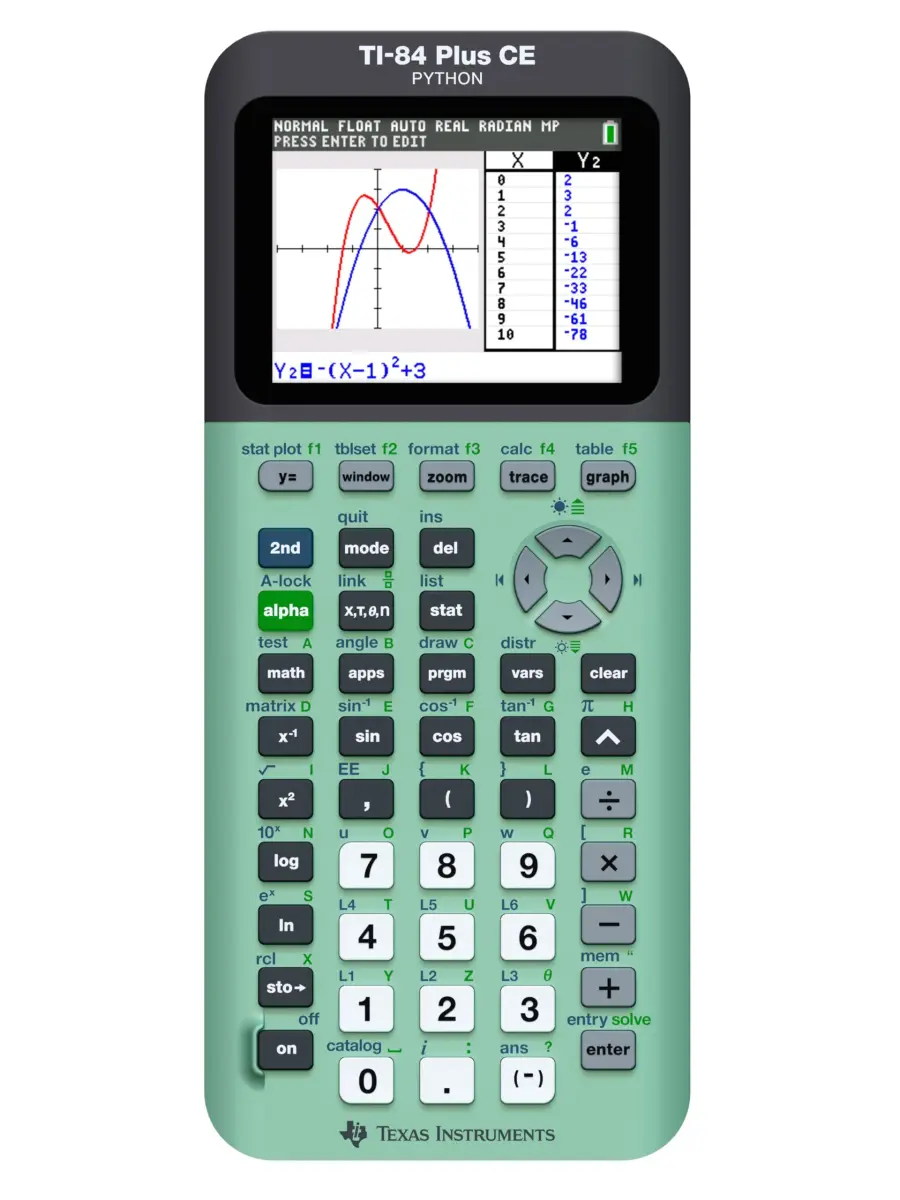 Texas Instruments TI-84 Plus CE Graphing Calculator, Mint, 19.1cm (7.57in) | CE Certified - main product image