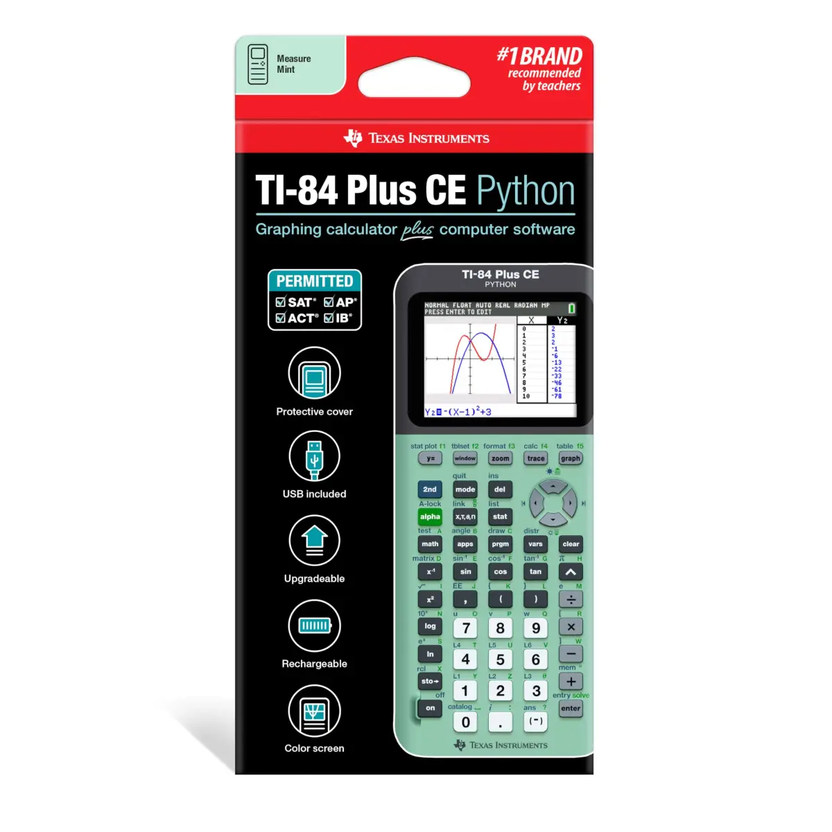 Texas Instruments TI-84 Plus CE Graphing Calculator, Mint, 19.1cm (7.57in) | CE Certified - view 2