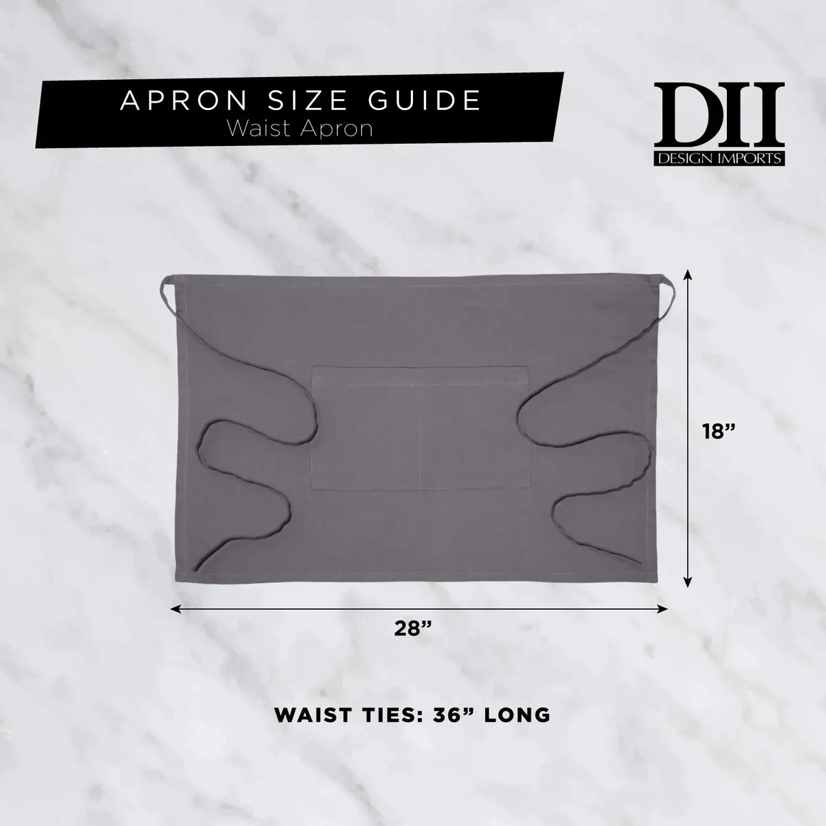 DII Plus Size Apron Gray | Unisex Cotton Kitchen Essential (70-120 chars) - view 3