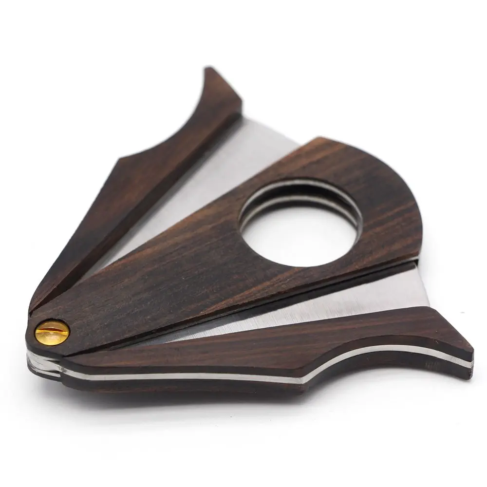 G GALINER Cigar Cutter Guillotine Double Blade Stainless Steel & Zebra Wood with Lock System | 22mm Cut Hole - view 5