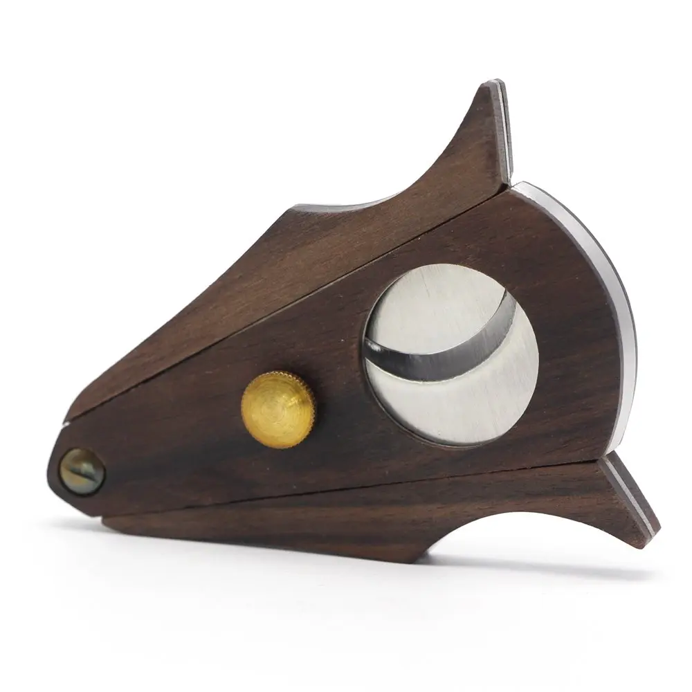 G GALINER Cigar Cutter Guillotine Double Blade Stainless Steel & Zebra Wood with Lock System | 22mm Cut Hole - view 6