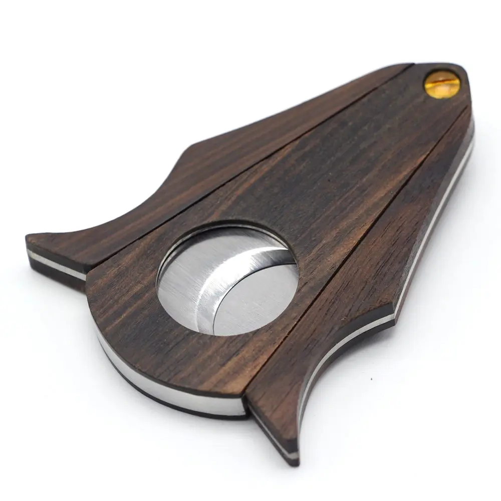 G GALINER Cigar Cutter Guillotine Double Blade Stainless Steel & Zebra Wood with Lock System | 22mm Cut Hole - view 4