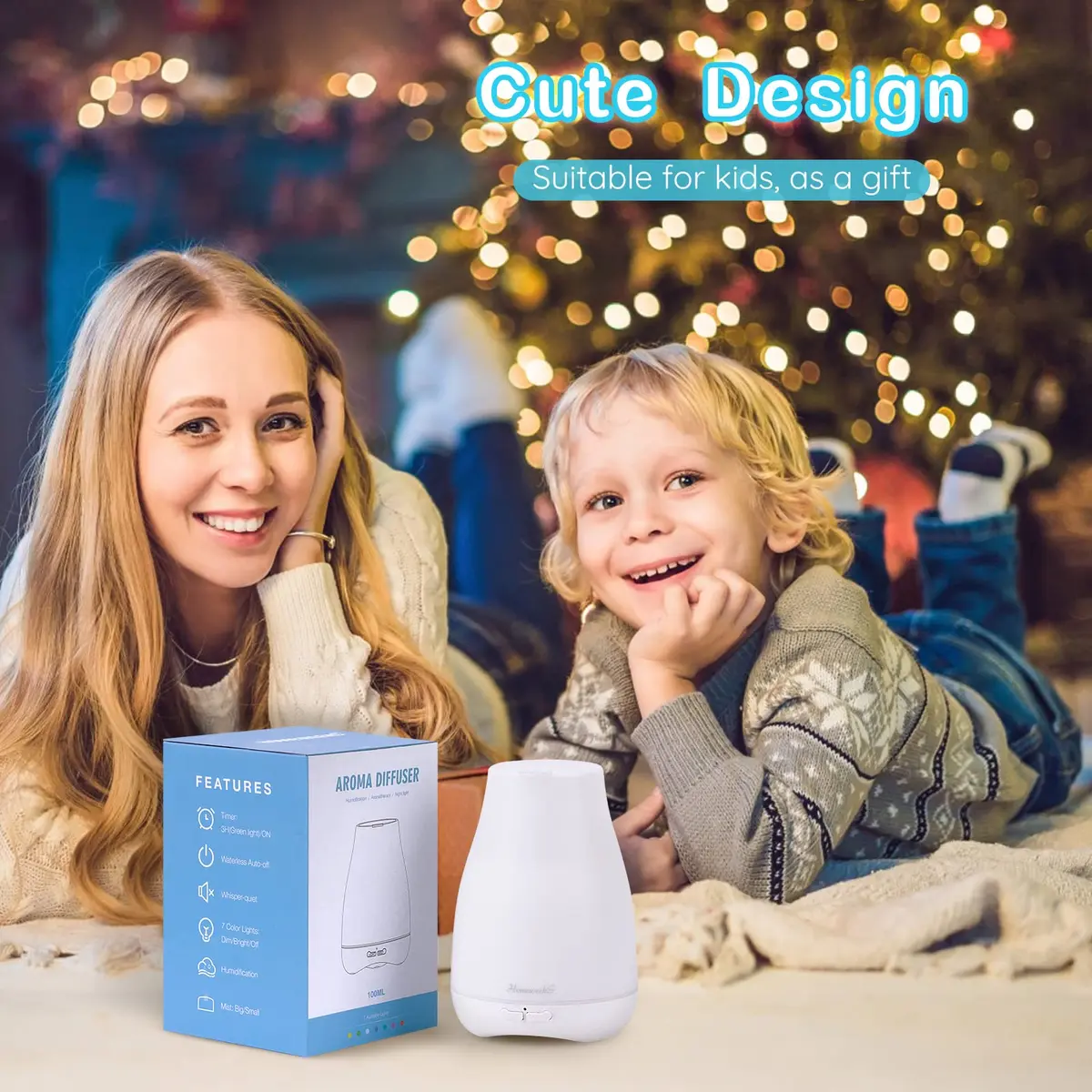 Homeweeks Essential Oil Diffuser 100ml (3.38 Fl Oz) | Ultrasonic Aroma Diffuser with Automatic Shut-Off - view 8
