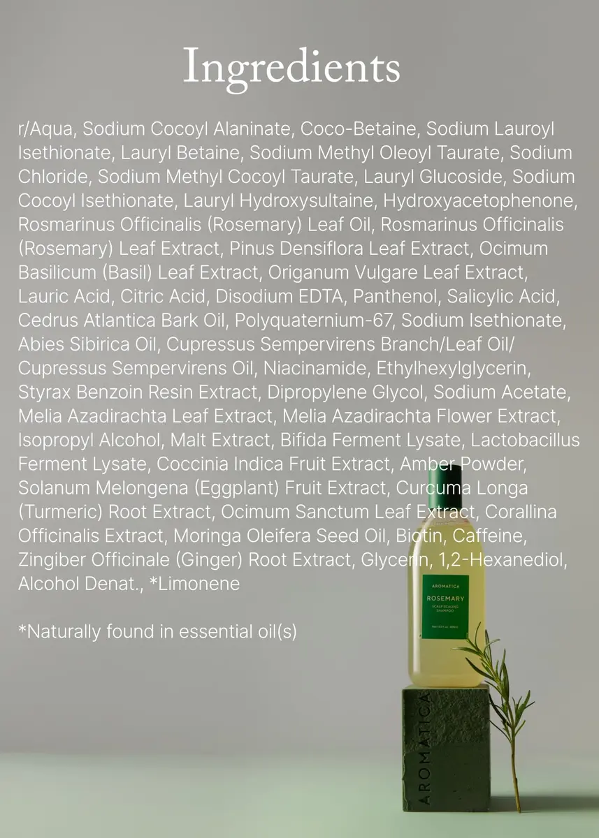 AROMATICA Rosemary Scalp Scaling Shampoo for Hair Growth 400ml (13.53 Fl Oz) | Vegan Formula for Hair Fall & Scalp Health - view 8