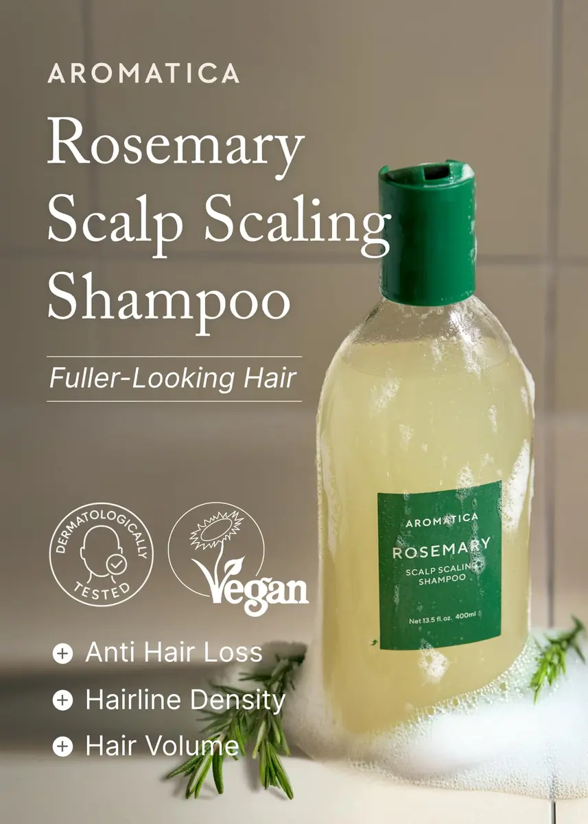 AROMATICA Rosemary Scalp Scaling Shampoo for Hair Growth 400ml (13.53 Fl Oz) | Vegan Formula for Hair Fall & Scalp Health - view 2