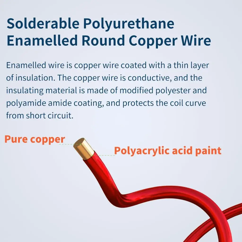 BNTECHGO Red 24 AWG Enameled Magnet Wire 4 oz (113.4g) | Copper Coil Wire for Transformers, Motors, DIY Projects - view 3