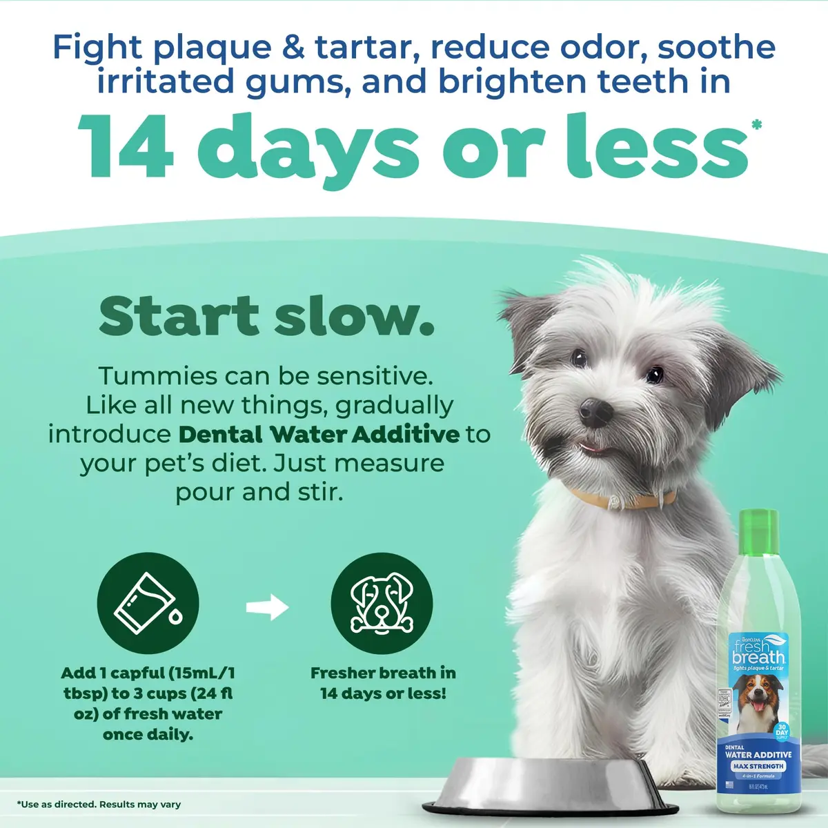 TropiClean Fresh Breath Max Strength Dog Teeth Cleaning Water Additive 473ml (16 fl oz) | VOHC Accepted for Plaque & Tartar Control - view 3