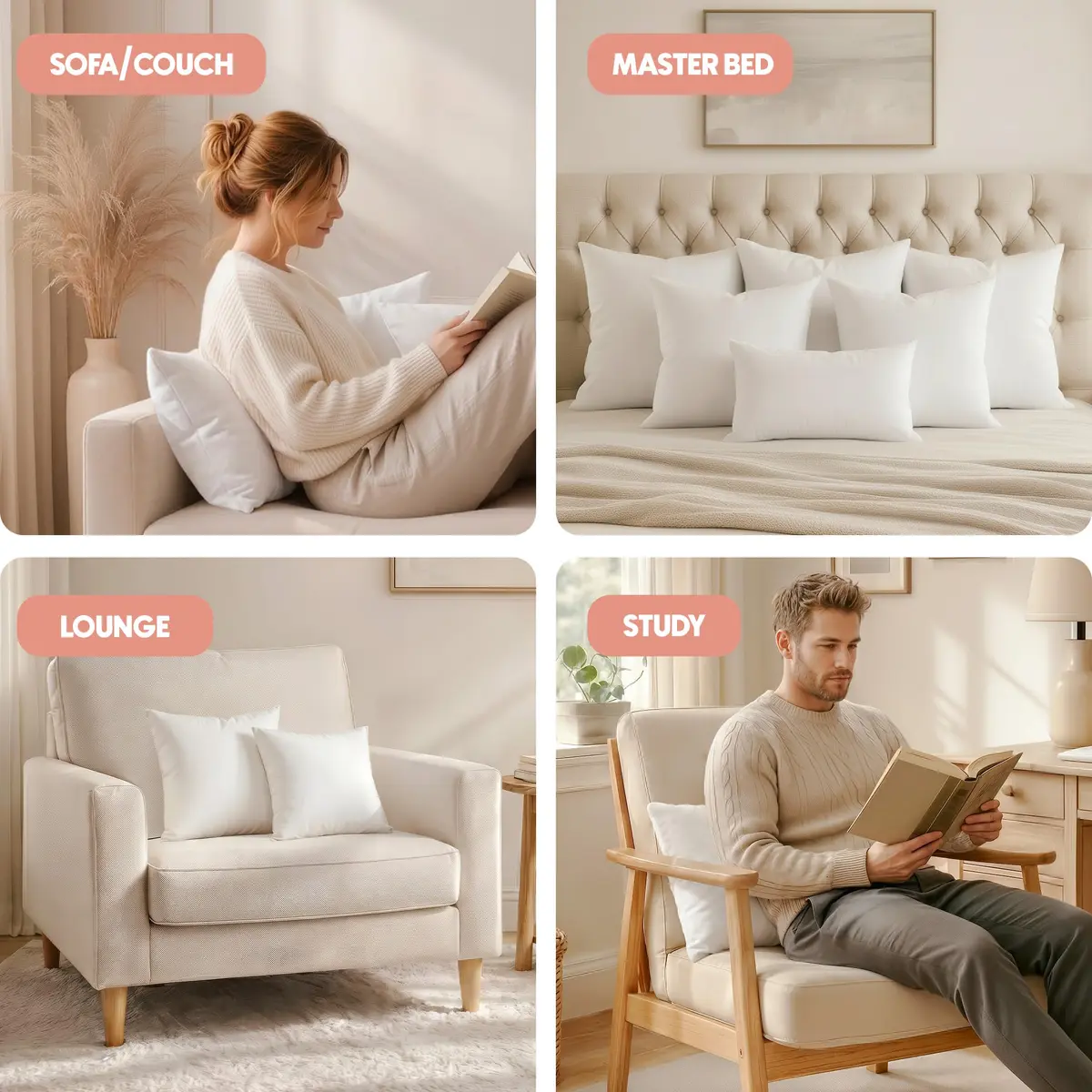 Utopia Bedding 18x18 Inch (45x45 cm) Pillow Inserts, White Throw Pillow Fillers | High-Rebound Fiber Core - view 5