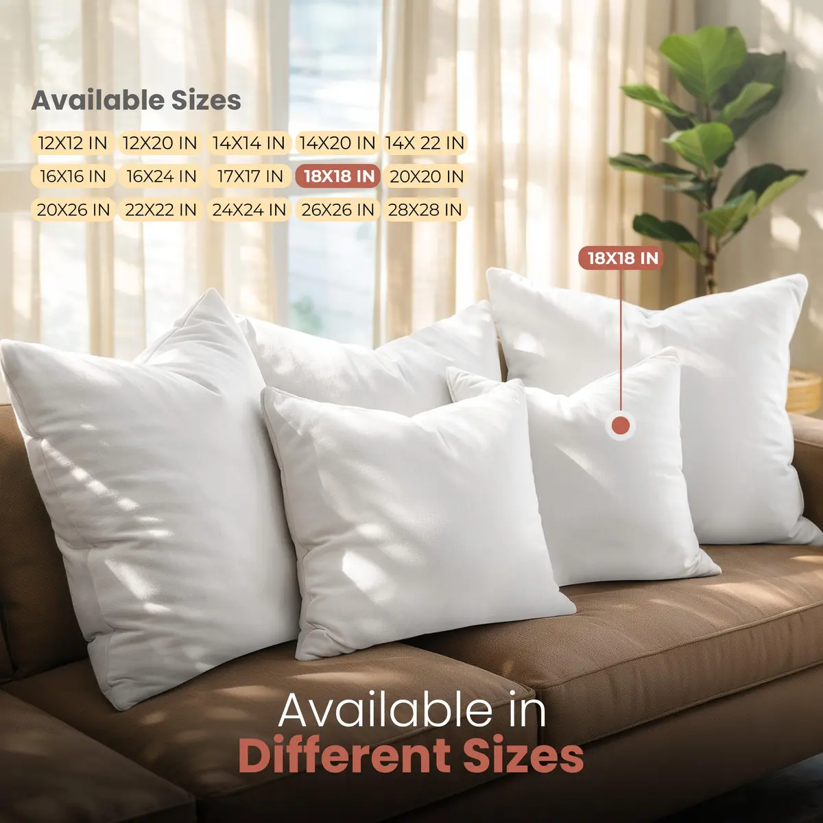 Utopia Bedding 18x18 Inch (45x45 cm) Pillow Inserts, White Throw Pillow Fillers | High-Rebound Fiber Core - view 6
